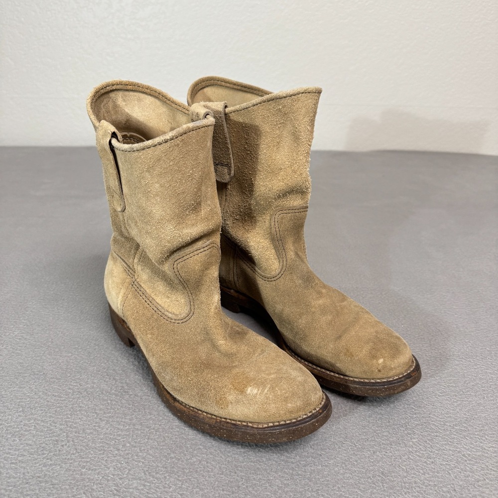 Red Wing Boots Mens 7D Tan Suede Pecos Pull On Western Utility Festival